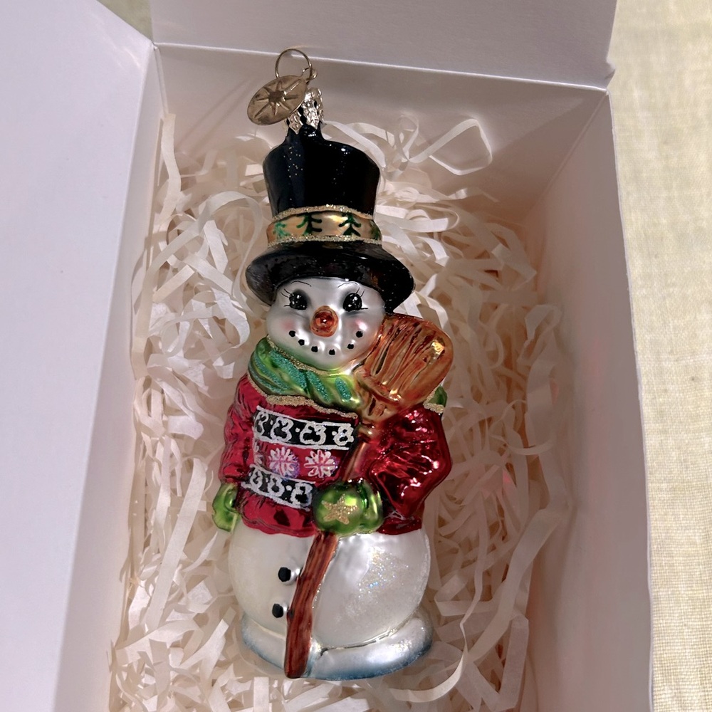 Christopher Radko Shivery Timbers Snowman Christmas Ornament